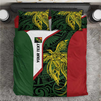 Personalised PNG Chimbu Province Bedding Set Bird of Paradise Tattoo Flag Motif LT9 Red - Polynesian Pride