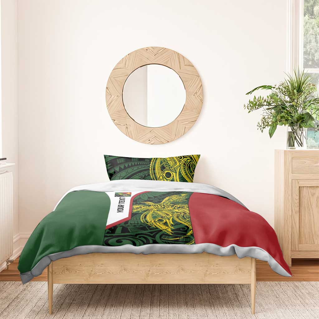Personalised PNG Chimbu Province Bedding Set Bird of Paradise Tattoo Flag Motif LT9 - Polynesian Pride