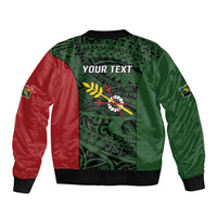 Personalised PNG Chimbu Province Bomber Jacket Bird of Paradise Tattoo Flag Motif LT9 - Polynesian Pride