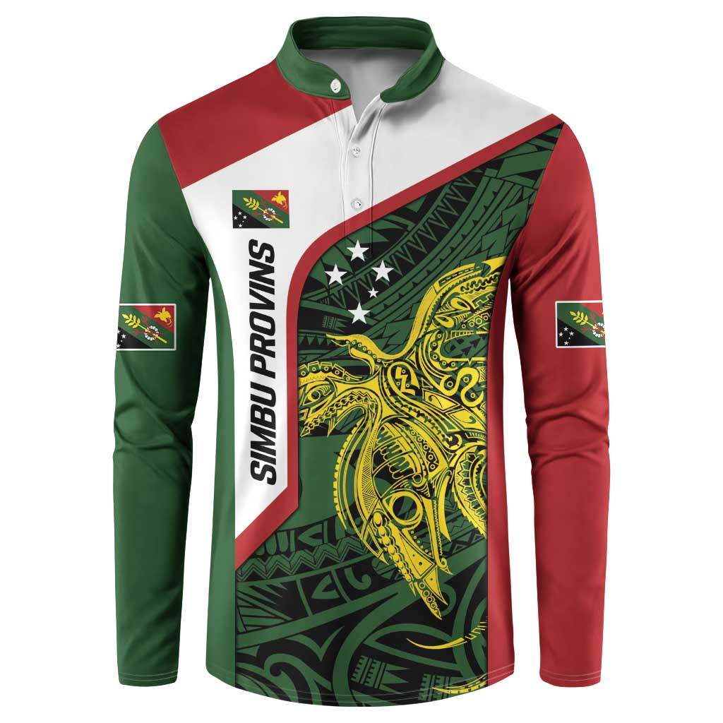 Personalised PNG Chimbu Province Button Sweatshirt Bird of Paradise Tattoo Flag Motif LT9 Red - Polynesian Pride