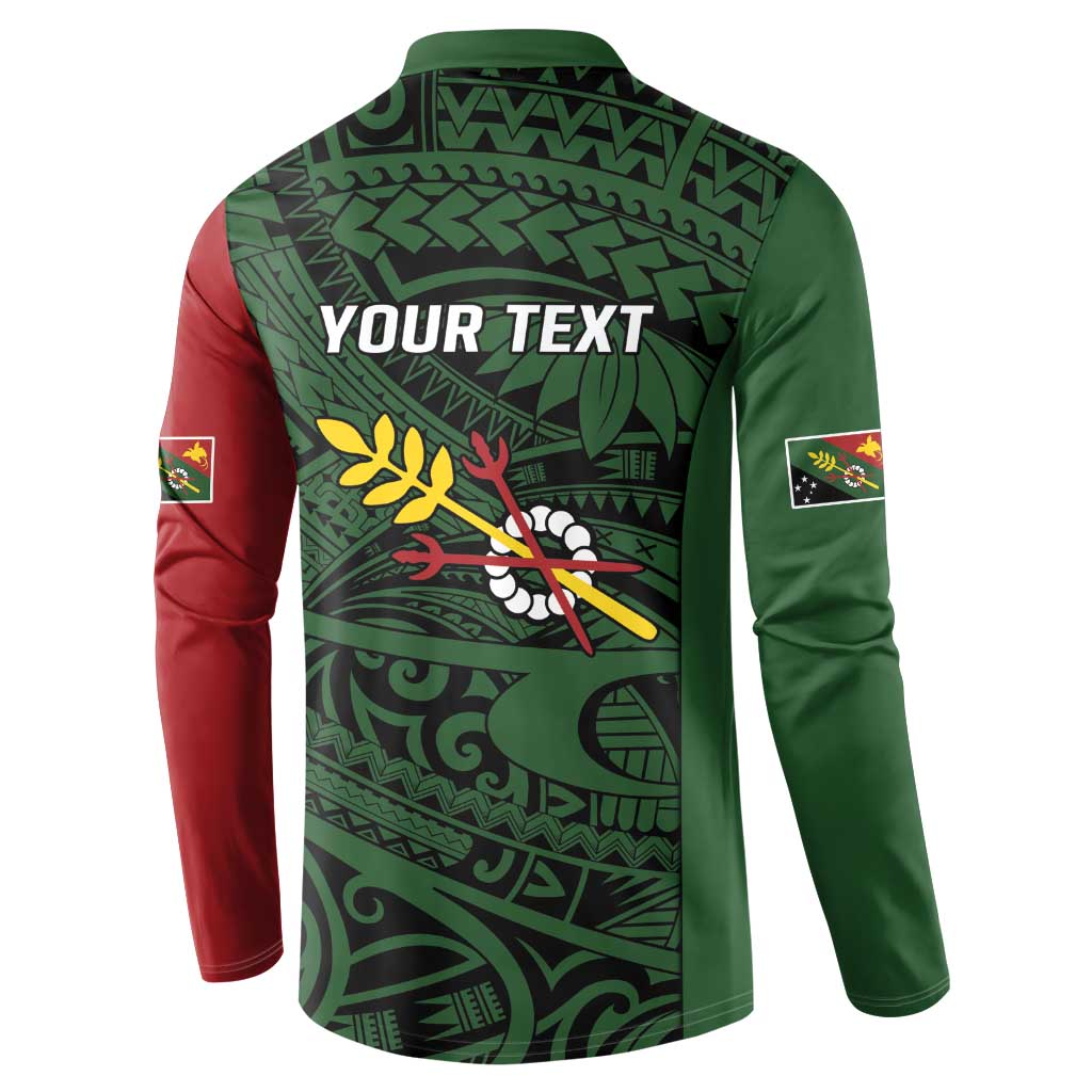 Personalised PNG Chimbu Province Button Sweatshirt Bird of Paradise Tattoo Flag Motif LT9 - Polynesian Pride
