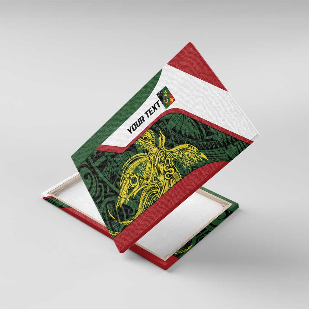 Personalised PNG Chimbu Province Canvas Wall Art Bird of Paradise Tattoo Flag Motif LT9 With Frame Red - Polynesian Pride