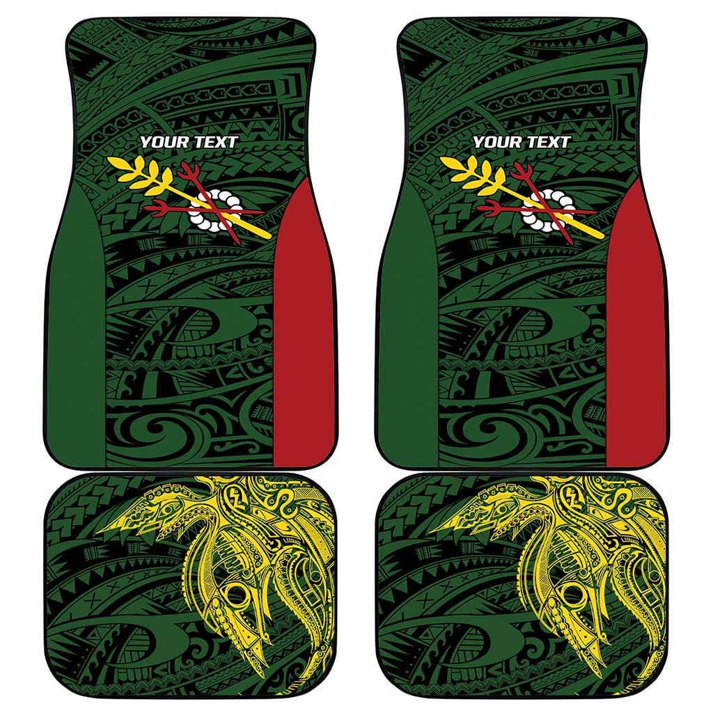 Personalised PNG Chimbu Province Car Mats Bird of Paradise Tattoo Flag Motif LT9 - Polynesian Pride