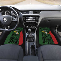 Personalised PNG Chimbu Province Car Mats Bird of Paradise Tattoo Flag Motif LT9 Set 2pcs - Front Red - Polynesian Pride
