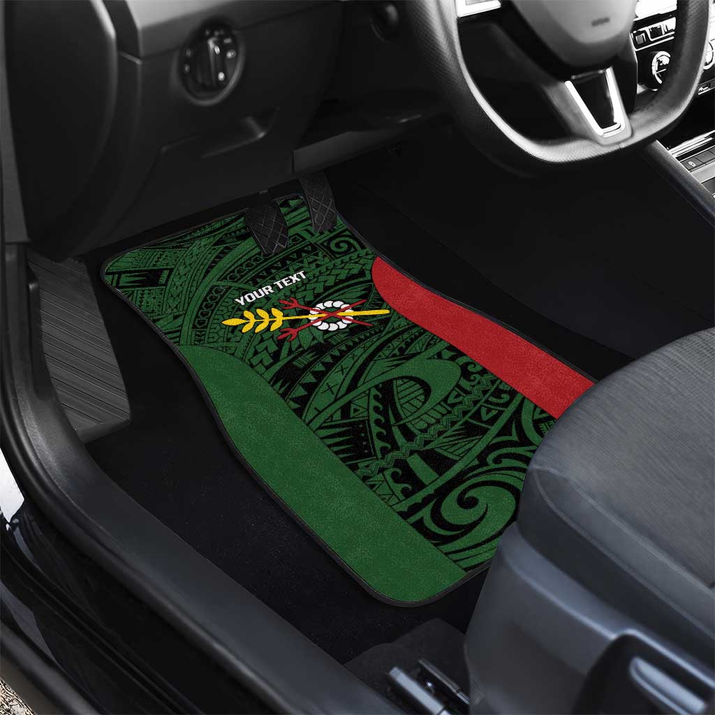 Personalised PNG Chimbu Province Car Mats Bird of Paradise Tattoo Flag Motif LT9 - Polynesian Pride