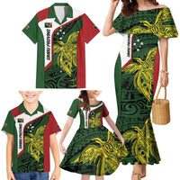 Personalised PNG Chimbu Province Family Matching Mermaid Dress and Hawaiian Shirt Bird of Paradise Tattoo Flag Motif LT9 - Polynesian Pride
