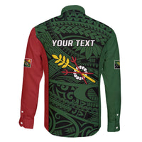 Personalised PNG Chimbu Province Family Matching Off The Shoulder Long Sleeve Dress and Hawaiian Shirt Bird of Paradise Tattoo Flag Motif LT9 - Polynesian Pride