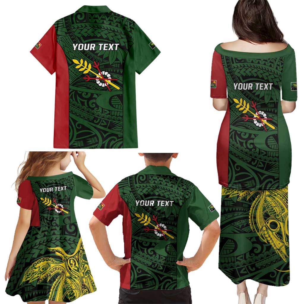 Personalised PNG Chimbu Province Family Matching Puletasi and Hawaiian Shirt Bird of Paradise Tattoo Flag Motif LT9 - Polynesian Pride