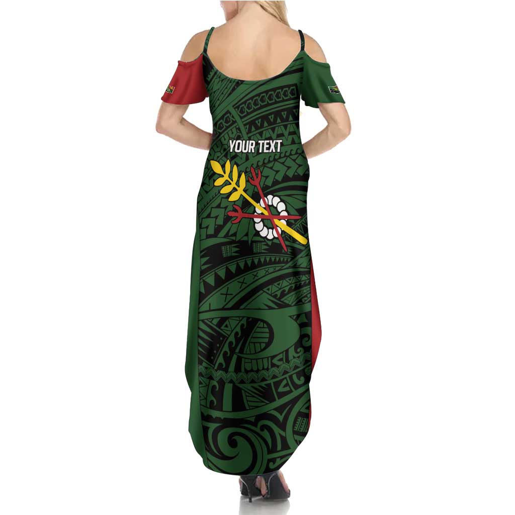 Personalised PNG Chimbu Province Family Matching Summer Maxi Dress and Hawaiian Shirt Bird of Paradise Tattoo Flag Motif LT9 - Polynesian Pride