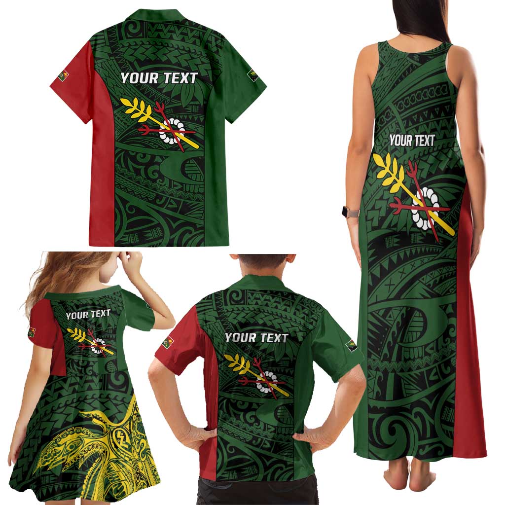 Personalised PNG Chimbu Province Family Matching Tank Maxi Dress and Hawaiian Shirt Bird of Paradise Tattoo Flag Motif LT9 - Polynesian Pride