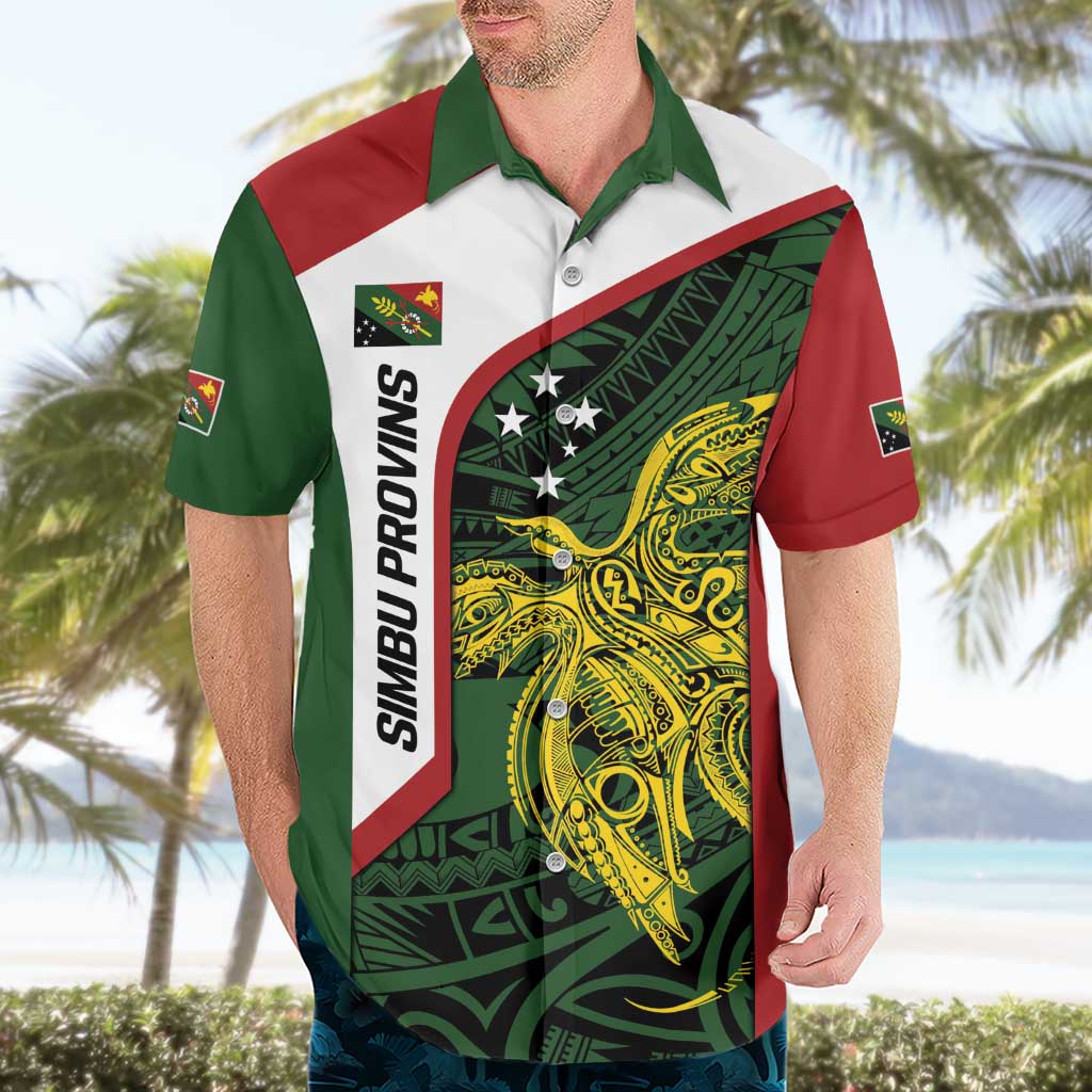 Personalised PNG Chimbu Province Hawaiian Shirt Bird of Paradise Tattoo Flag Motif LT9 - Polynesian Pride