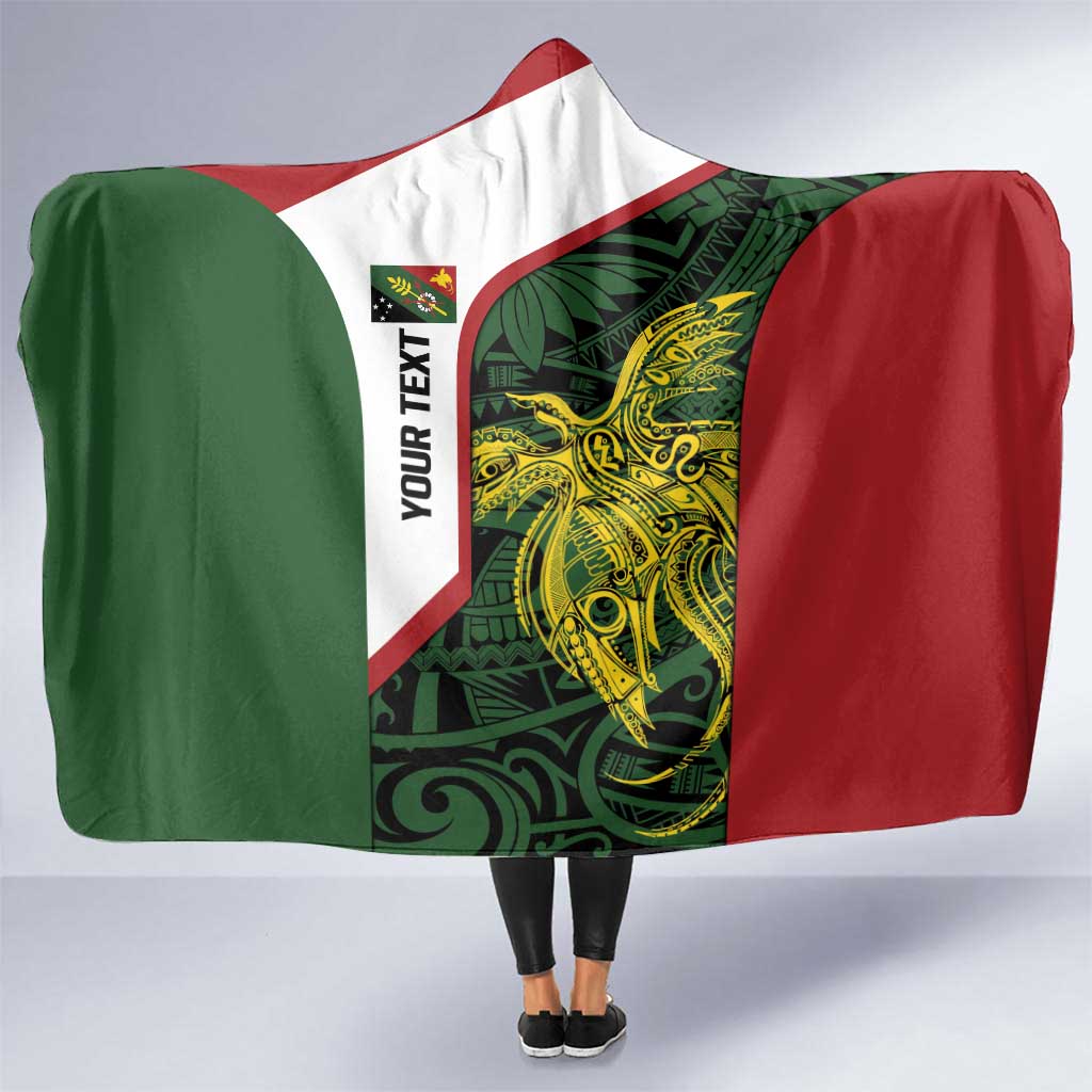 Personalised PNG Chimbu Province Hooded Blanket Bird of Paradise Tattoo Flag Motif LT9 One Size Red - Polynesian Pride