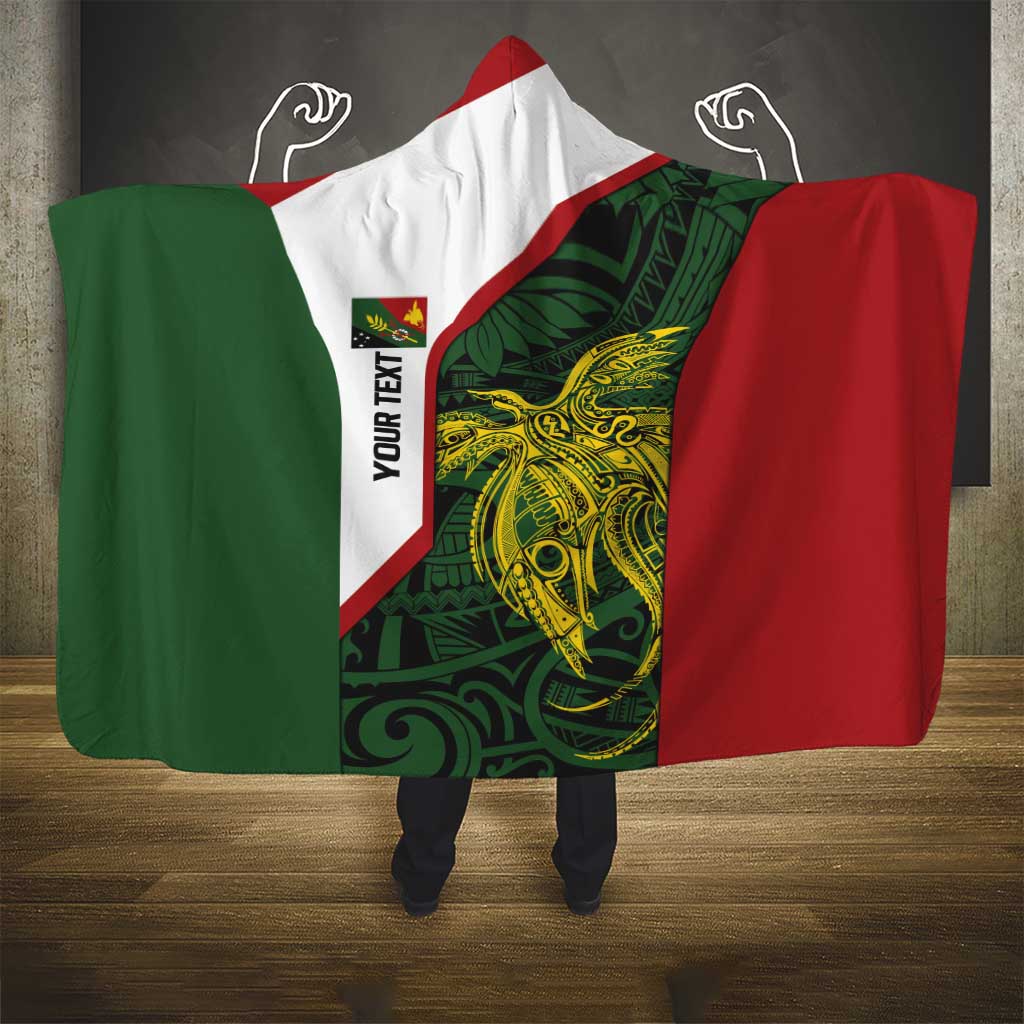 Personalised PNG Chimbu Province Hooded Blanket Bird of Paradise Tattoo Flag Motif LT9 - Polynesian Pride