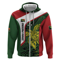 Personalised PNG Chimbu Province Hoodie Bird of Paradise Tattoo Flag Motif LT9 Zip Hoodie Red - Polynesian Pride