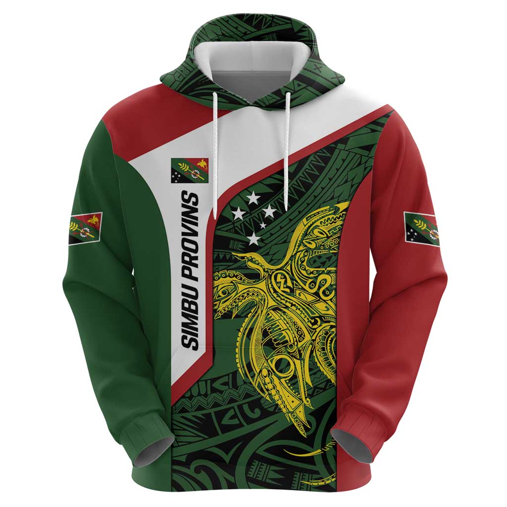 Personalised PNG Chimbu Province Hoodie Bird of Paradise Tattoo Flag Motif LT9 - Polynesian Pride