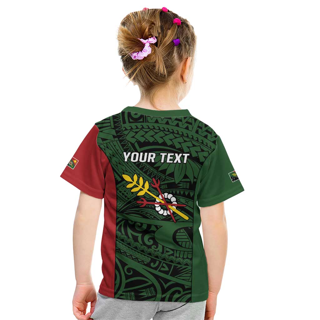 Personalised PNG Chimbu Province Kid T Shirt Bird of Paradise Tattoo Flag Motif LT9 - Polynesian Pride