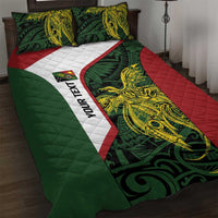 Personalised PNG Chimbu Province Quilt Bed Set Bird of Paradise Tattoo Flag Motif LT9 Red - Polynesian Pride