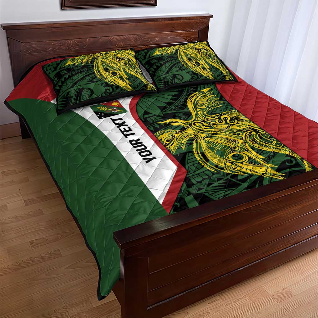 Personalised PNG Chimbu Province Quilt Bed Set Bird of Paradise Tattoo Flag Motif LT9 - Polynesian Pride