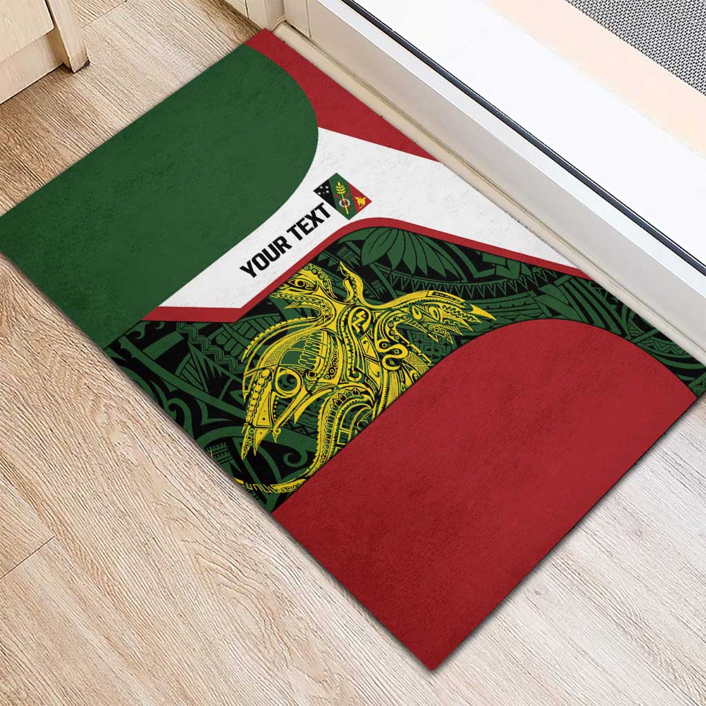 Personalised PNG Chimbu Province Rubber Doormat Bird of Paradise Tattoo Flag Motif LT9 - Polynesian Pride