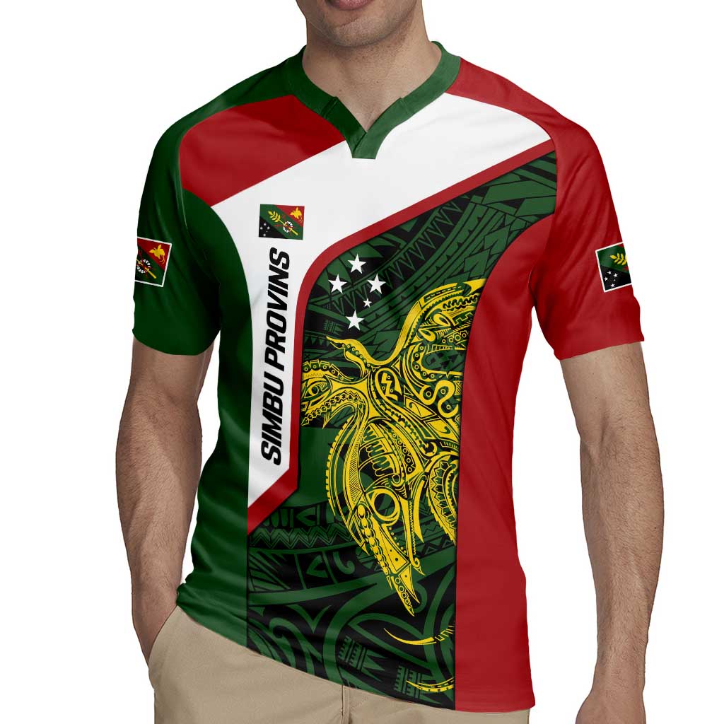 Personalised PNG Chimbu Province Rugby Jersey Bird of Paradise Tattoo Flag Motif LT9 - Polynesian Pride