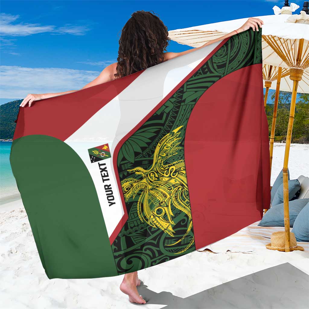 Personalised PNG Chimbu Province Sarong Bird of Paradise Tattoo Flag Motif LT9 One Size 44 x 66 inches Red - Polynesian Pride