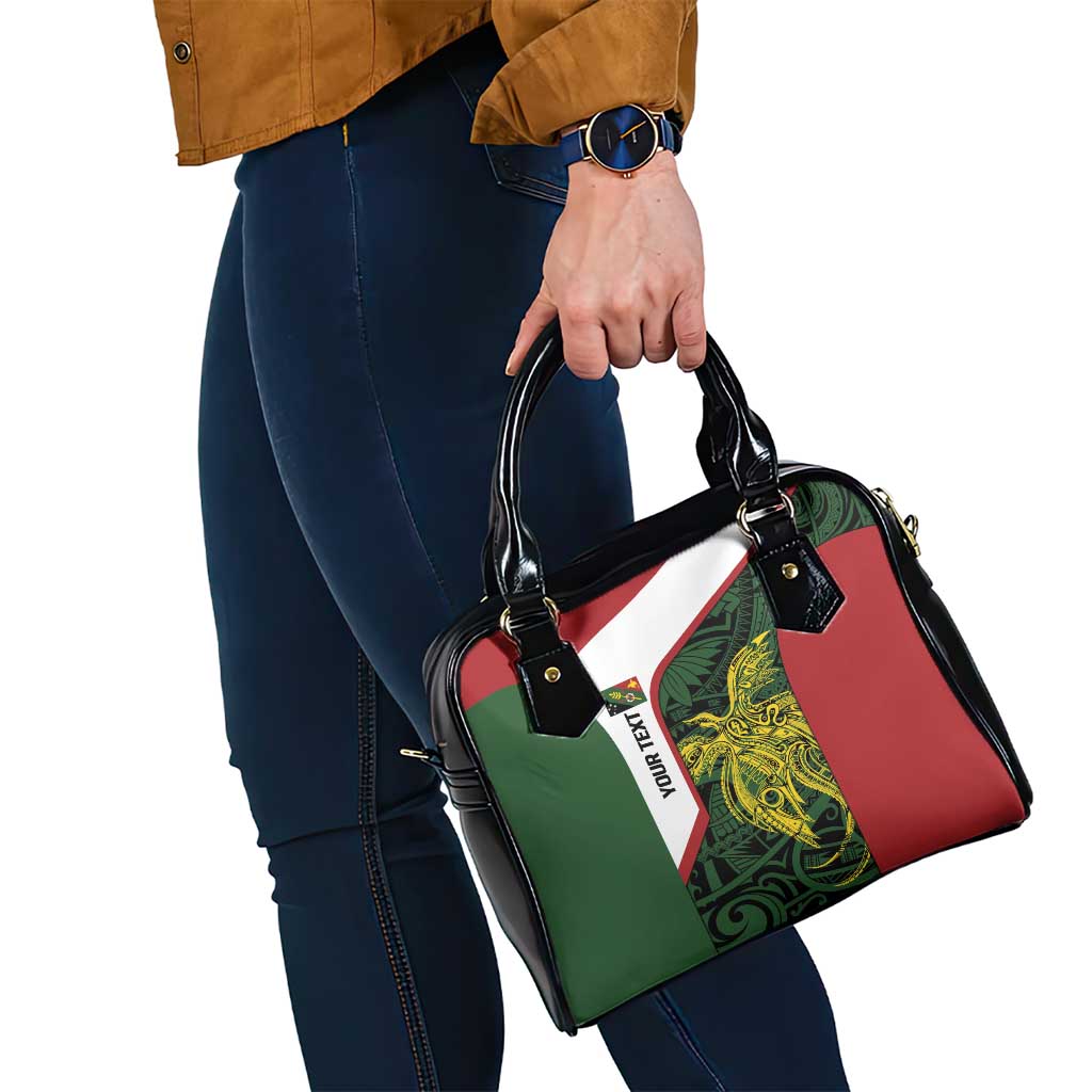 Personalised PNG Chimbu Province Shoulder Handbag Bird of Paradise Tattoo Flag Motif LT9 - Polynesian Pride