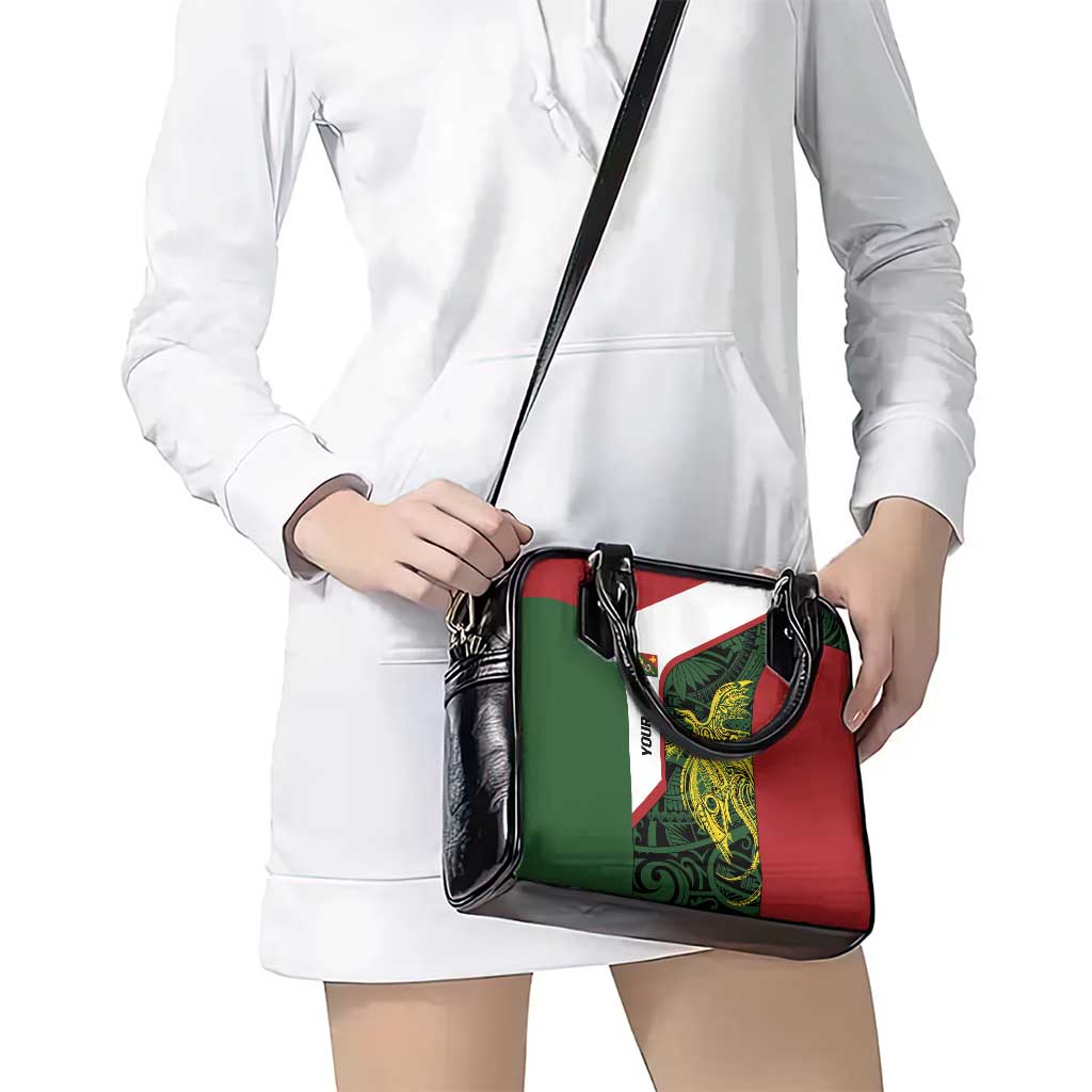 Personalised PNG Chimbu Province Shoulder Handbag Bird of Paradise Tattoo Flag Motif LT9 - Polynesian Pride