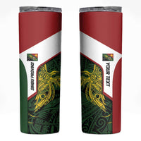 Personalised PNG Chimbu Province Skinny Tumbler Bird of Paradise Tattoo Flag Motif LT9 Red - Polynesian Pride