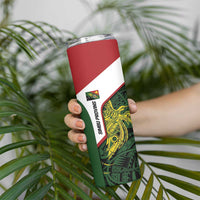 Personalised PNG Chimbu Province Skinny Tumbler Bird of Paradise Tattoo Flag Motif LT9 - Polynesian Pride
