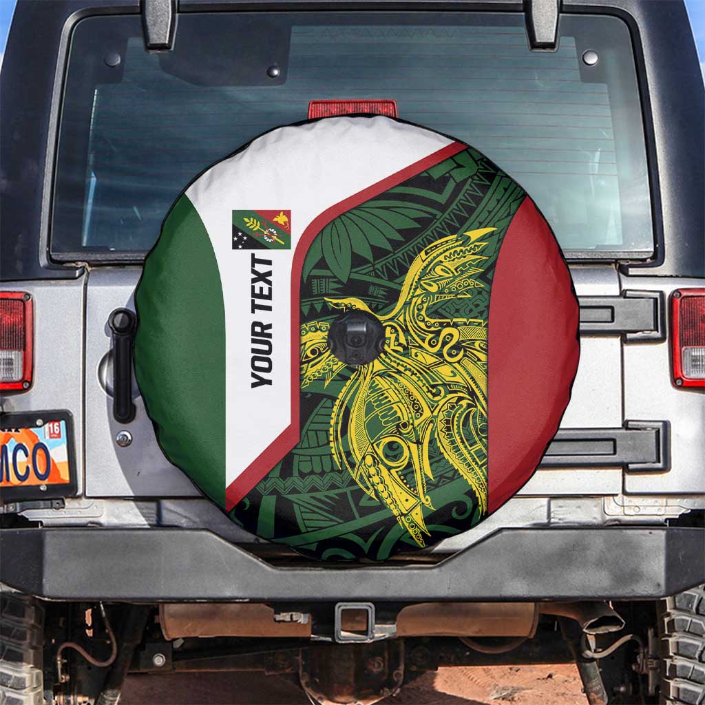 Personalised PNG Chimbu Province Spare Tire Cover Bird of Paradise Tattoo Flag Motif LT9 Red - Polynesian Pride