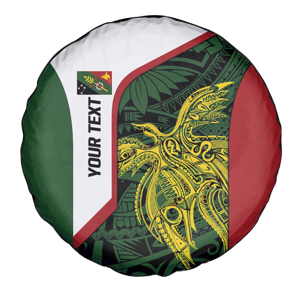 Personalised PNG Chimbu Province Spare Tire Cover Bird of Paradise Tattoo Flag Motif LT9 - Polynesian Pride