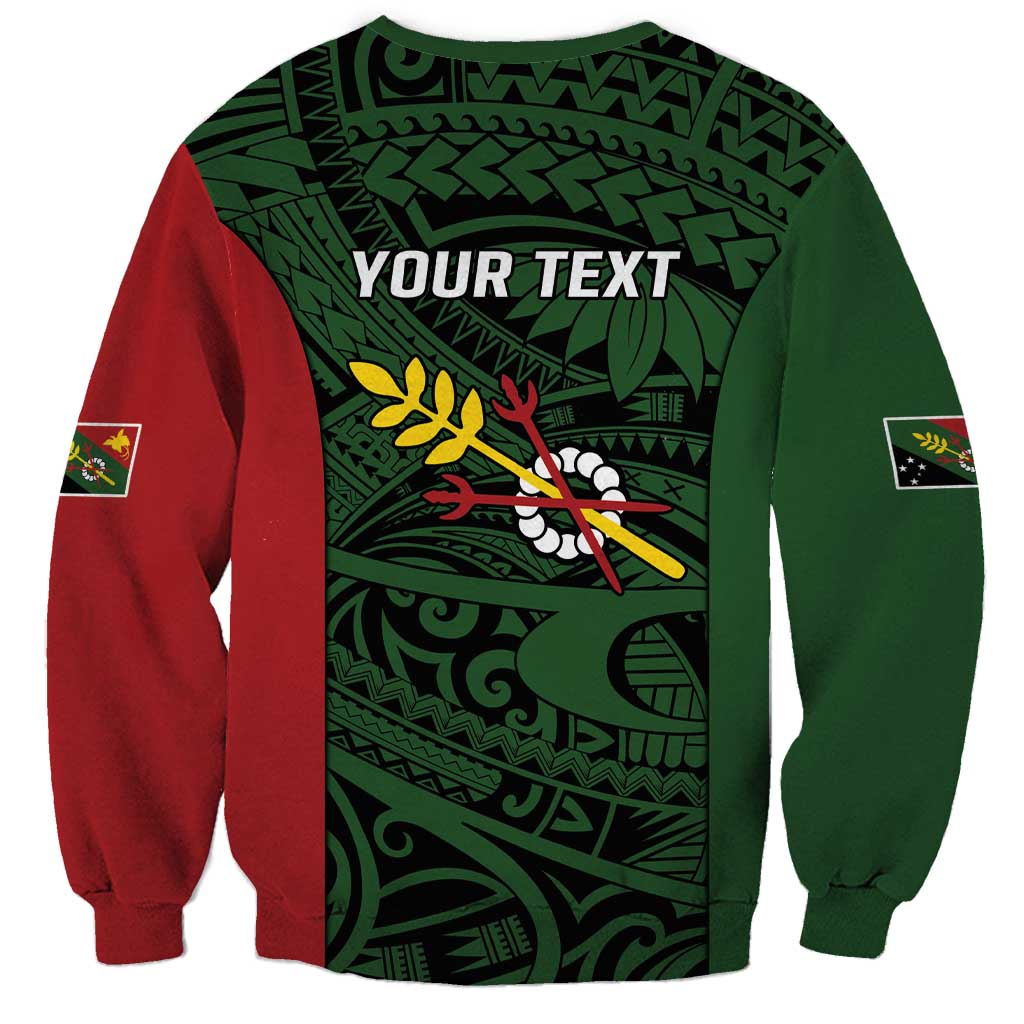 Personalised PNG Chimbu Province Sweatshirt Bird of Paradise Tattoo Flag Motif LT9 - Polynesian Pride