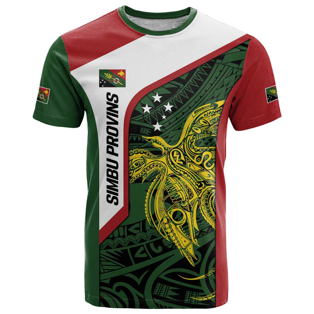 Personalised PNG Chimbu Province T Shirt Bird of Paradise Tattoo Flag Motif LT9 Red - Polynesian Pride