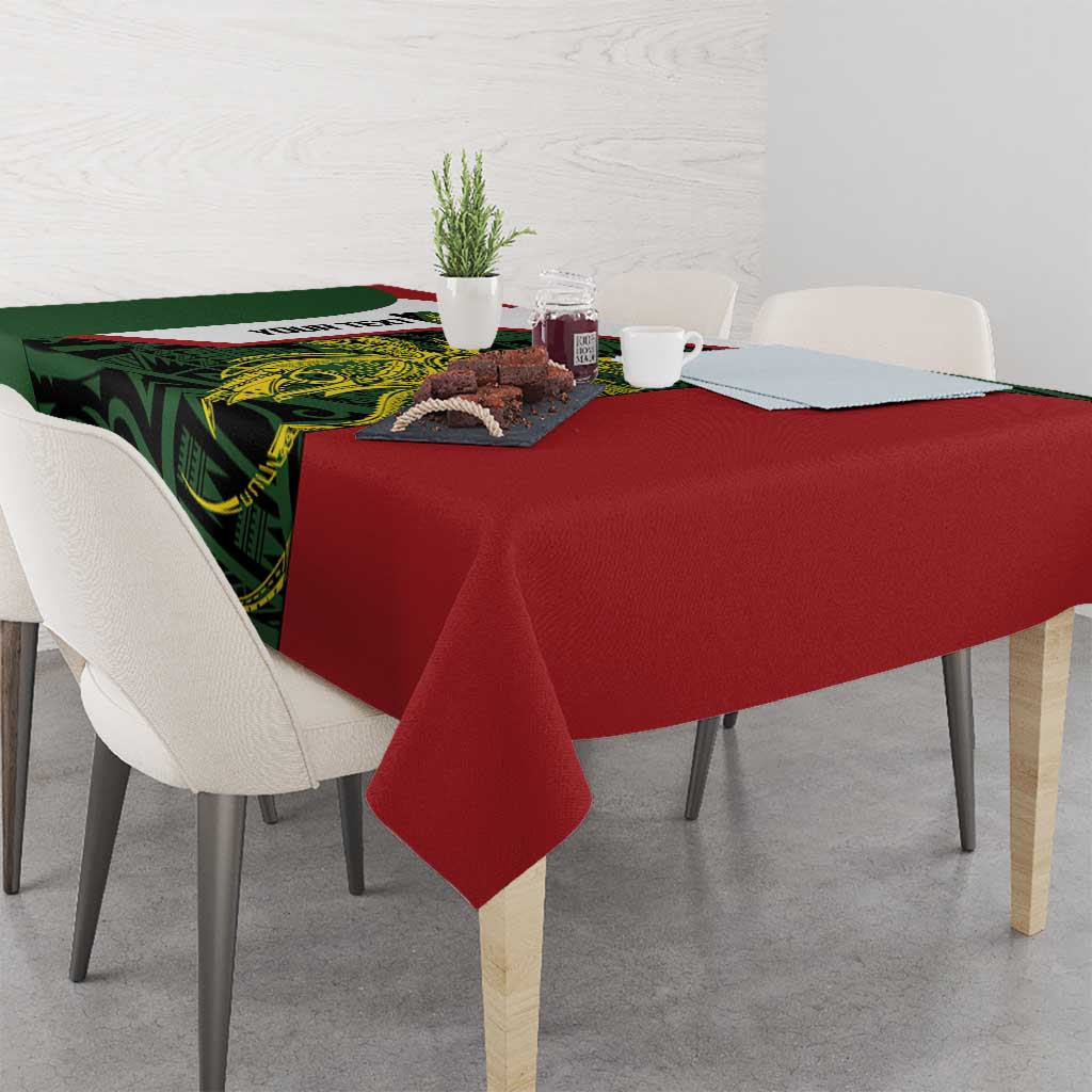 Personalised PNG Chimbu Province Tablecloth Bird of Paradise Tattoo Flag Motif LT9 - Polynesian Pride