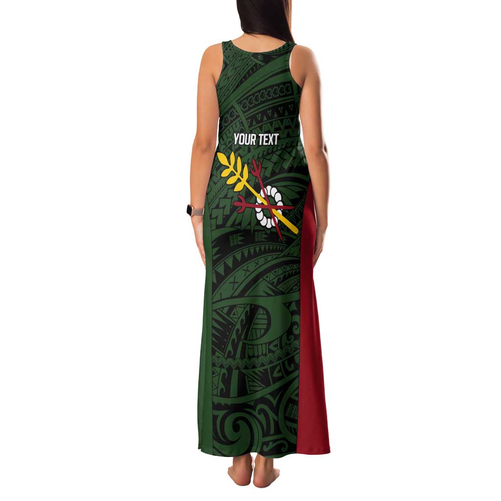 Personalised PNG Chimbu Province Tank Maxi Dress Bird of Paradise Tattoo Flag Motif LT9 - Polynesian Pride