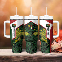 Personalised PNG Chimbu Province Tumbler With Handle Bird of Paradise Tattoo Flag Motif LT9 - Polynesian Pride