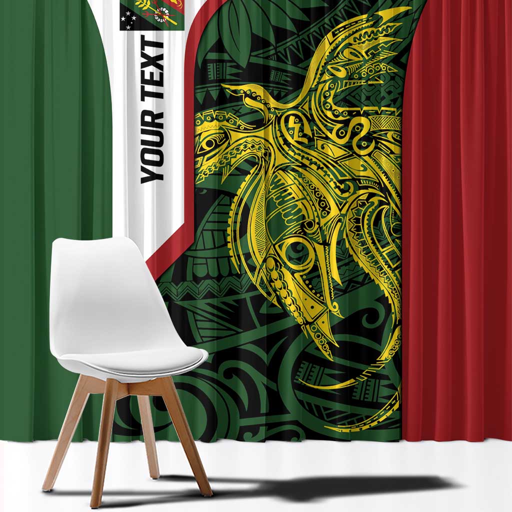 Personalised PNG Chimbu Province Window Curtain Bird of Paradise Tattoo Flag Motif LT9 - Polynesian Pride