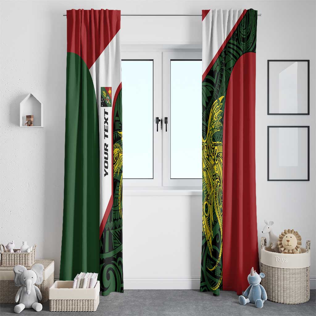 Personalised PNG Chimbu Province Window Curtain Bird of Paradise Tattoo Flag Motif LT9 - Polynesian Pride