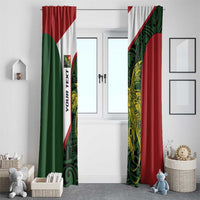 Personalised PNG Chimbu Province Window Curtain Bird of Paradise Tattoo Flag Motif LT9 - Polynesian Pride