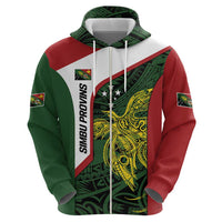 Personalised PNG Chimbu Province Zip Hoodie Bird of Paradise Tattoo Flag Motif LT9 - Polynesian Pride