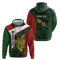 Personalised PNG Chimbu Province Zip Hoodie Bird of Paradise Tattoo Flag Motif LT9 - Polynesian Pride
