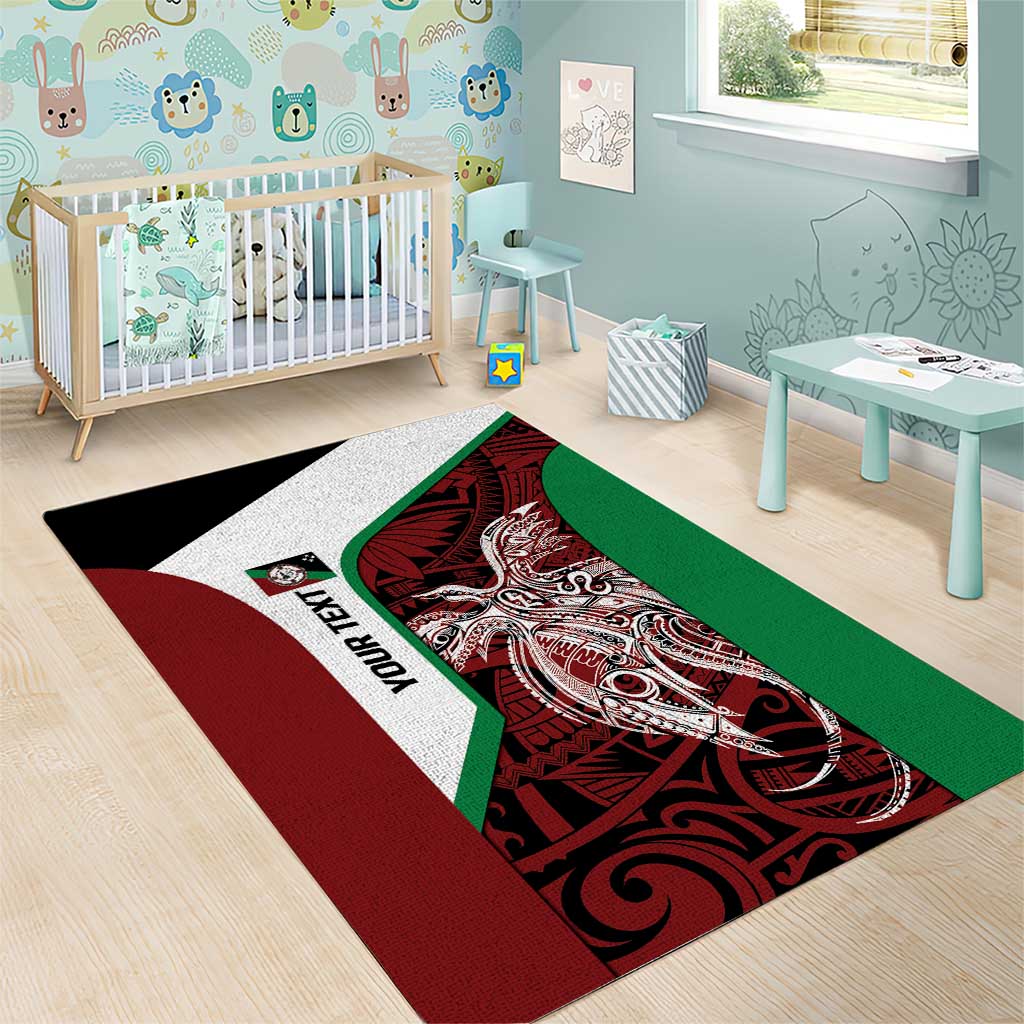 Personalised PNG East New Britain Province Area Rug Bird of Paradise Tattoo Flag Motif LT9 - Polynesian Pride