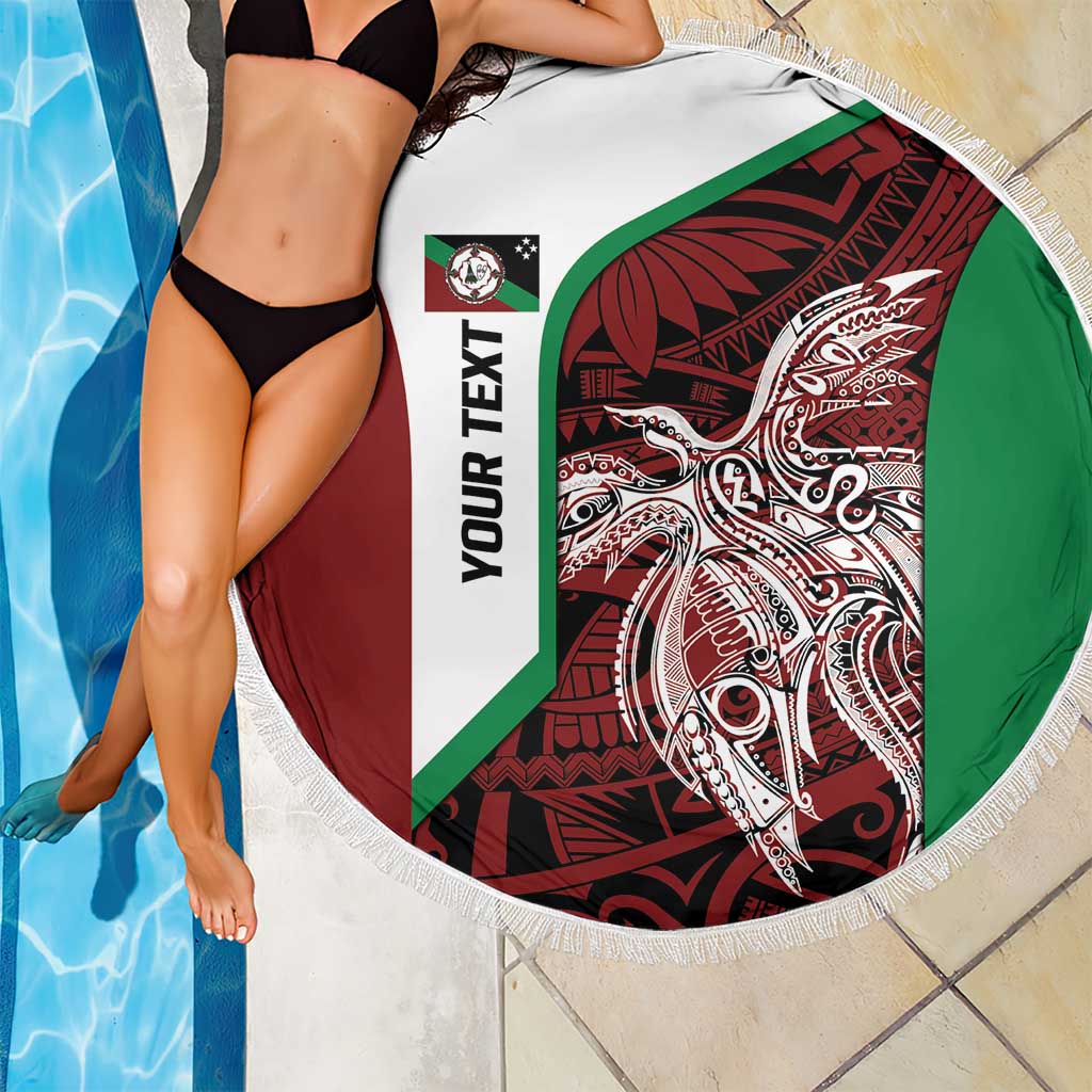 Personalised PNG East New Britain Province Beach Blanket Bird of Paradise Tattoo Flag Motif LT9 - Polynesian Pride