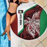 Personalised PNG East New Britain Province Beach Blanket Bird of Paradise Tattoo Flag Motif LT9 - Polynesian Pride