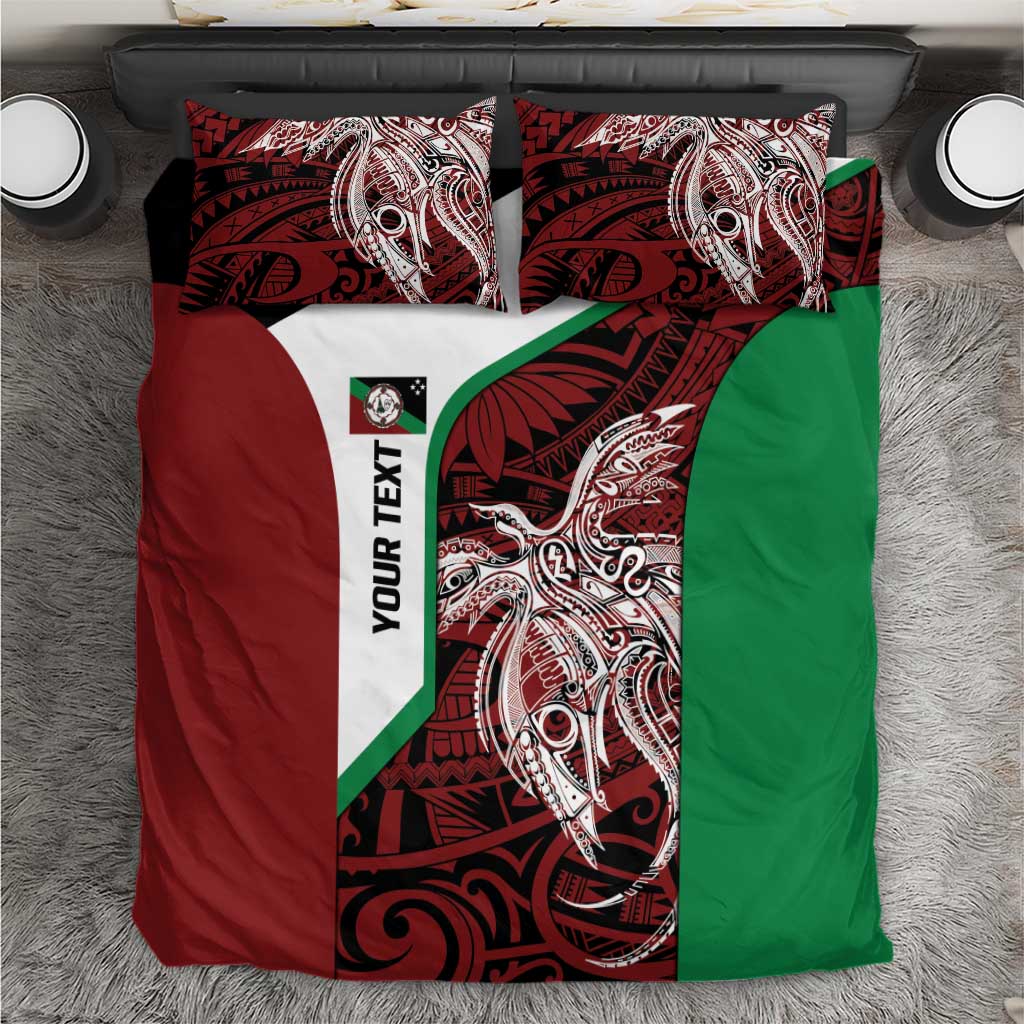 Personalised PNG East New Britain Province Bedding Set Bird of Paradise Tattoo Flag Motif LT9 Green - Polynesian Pride