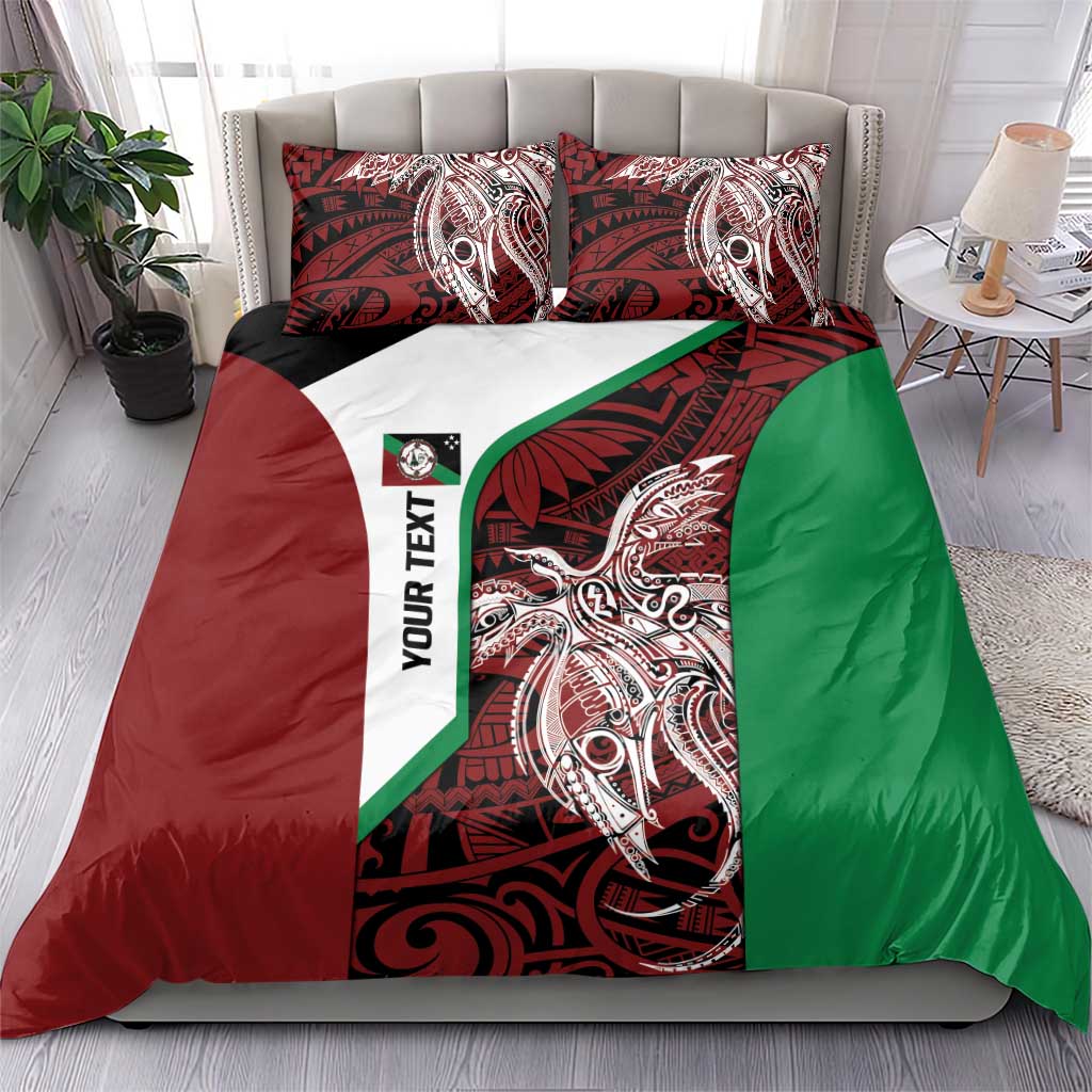 Personalised PNG East New Britain Province Bedding Set Bird of Paradise Tattoo Flag Motif LT9 - Polynesian Pride