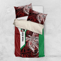 Personalised PNG East New Britain Province Bedding Set Bird of Paradise Tattoo Flag Motif LT9 US Twin 172cm x 218cm Green - Polynesian Pride