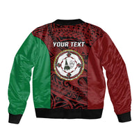Personalised PNG East New Britain Province Bomber Jacket Bird of Paradise Tattoo Flag Motif LT9 - Polynesian Pride