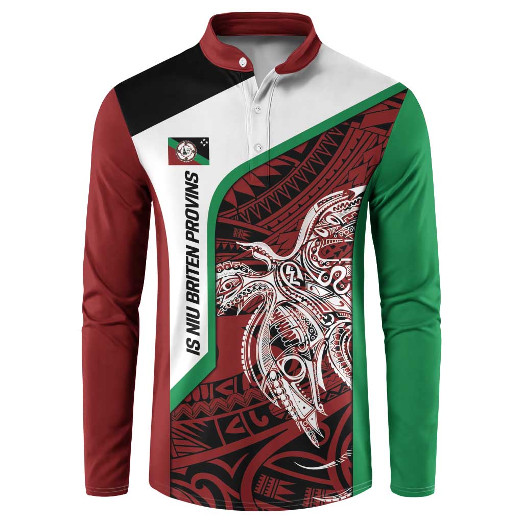 Personalised PNG East New Britain Province Button Sweatshirt Bird of Paradise Tattoo Flag Motif LT9 Green - Polynesian Pride