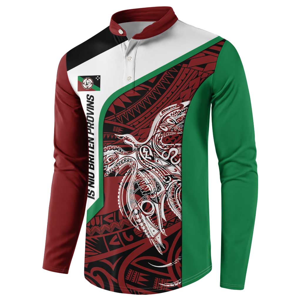 Personalised PNG East New Britain Province Button Sweatshirt Bird of Paradise Tattoo Flag Motif LT9 - Polynesian Pride